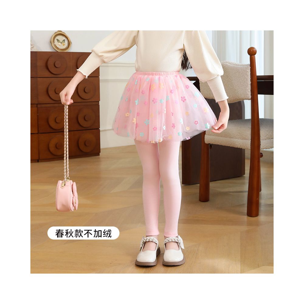 Girls fake two piece one piece skirt and pants for spring and autumn 2025 new children s winter clothing with fleece base skirt and pants for wearing thin fleece on the outside