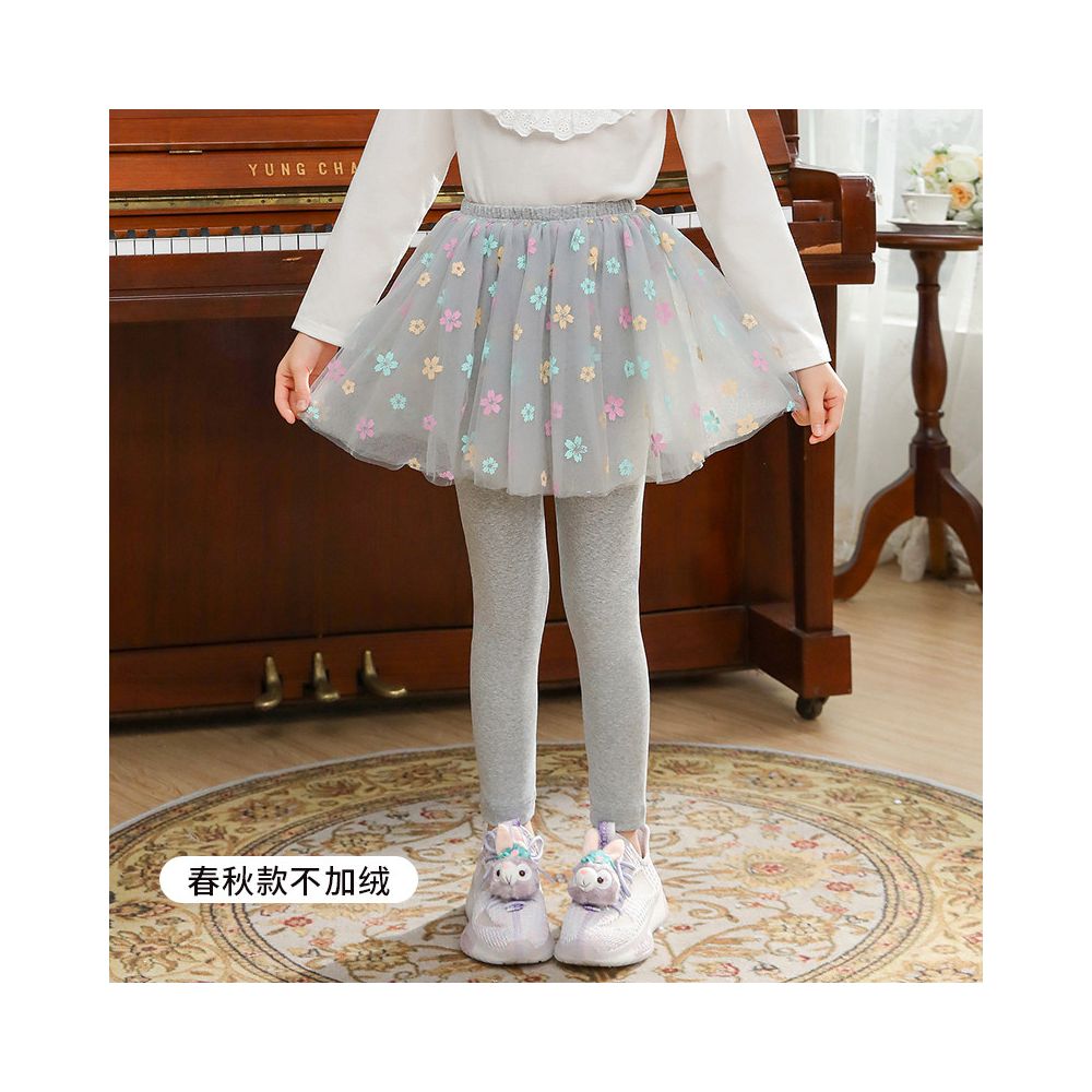 Girls fake two piece one piece skirt and pants for spring and autumn 2025 new children s winter clothing with fleece base skirt and pants for wearing thin fleece on the outside