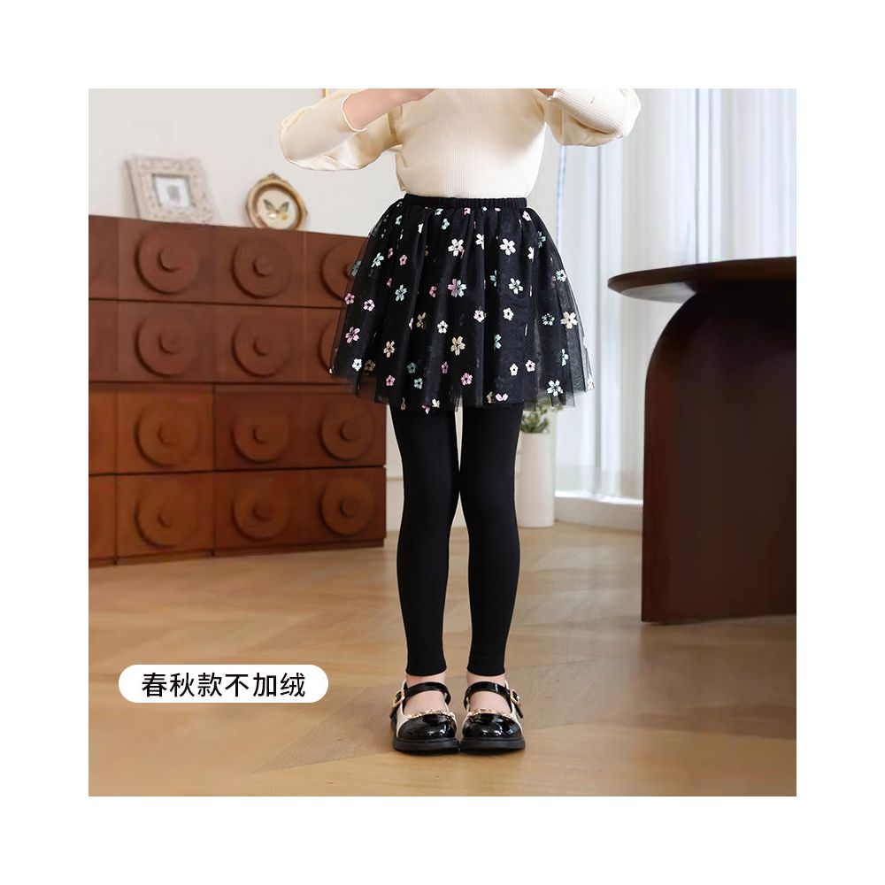 Girls fake two piece one piece skirt and pants for spring and autumn 2025 new children s winter clothing with fleece base skirt and pants for wearing thin fleece on the outside