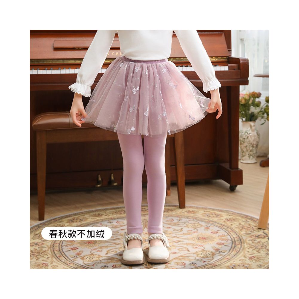 Girls fake two piece one piece skirt and pants for spring and autumn 2025 new children s winter clothing with fleece base skirt and pants for wearing thin fleece on the outside