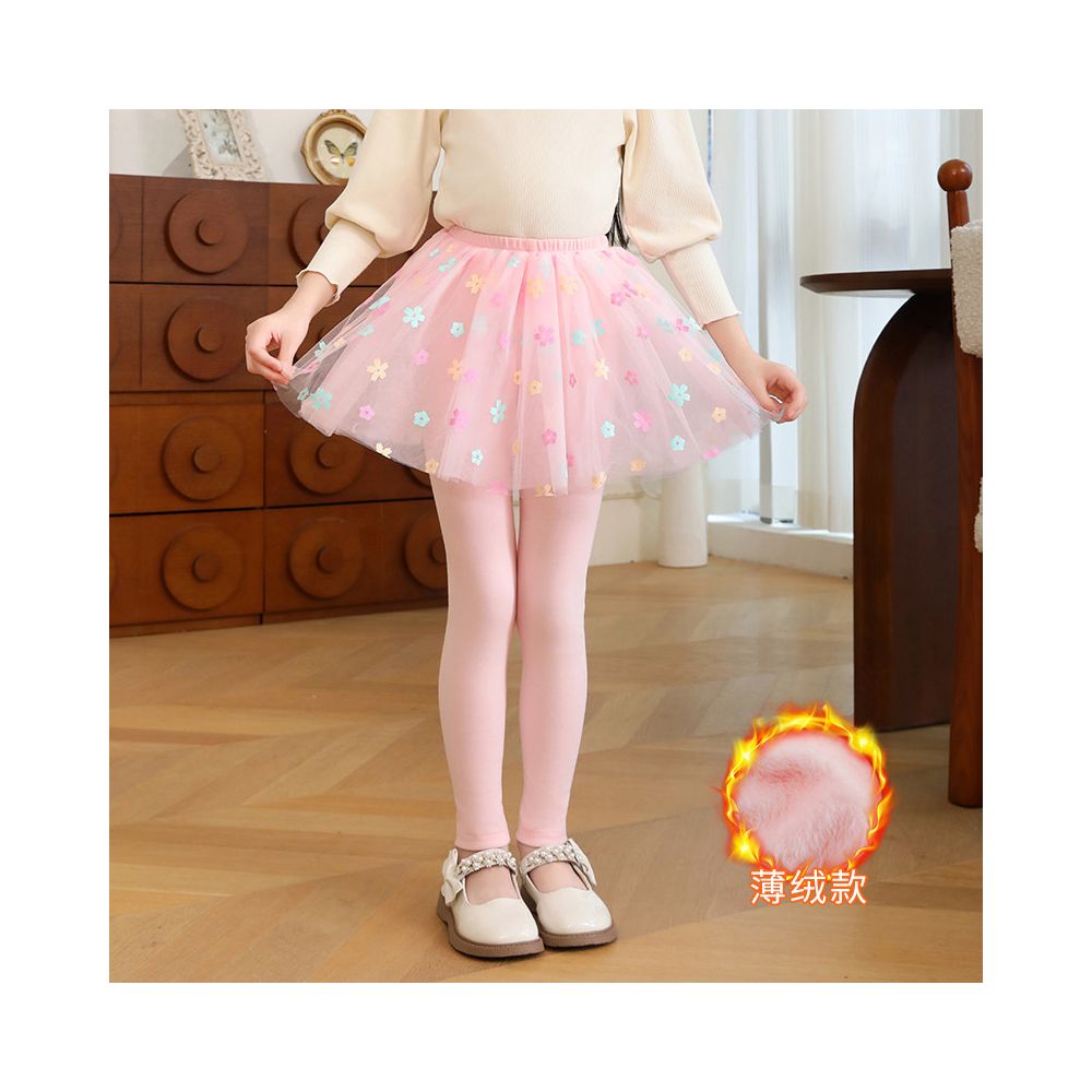 Girls fake two piece one piece skirt and pants for spring and autumn 2025 new children s winter clothing with fleece base skirt and pants for wearing thin fleece on the outside