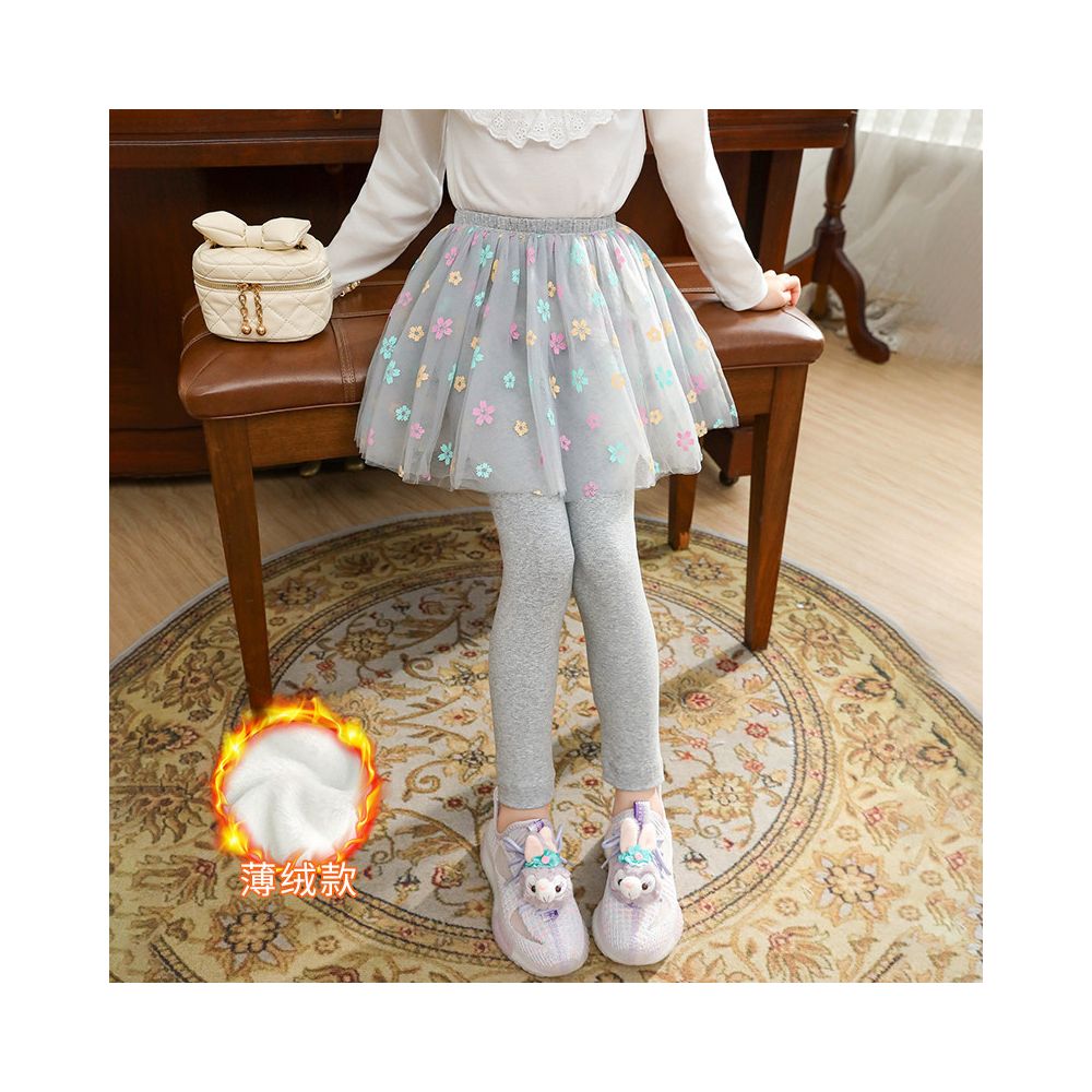 Girls fake two piece one piece skirt and pants for spring and autumn 2025 new children s winter clothing with fleece base skirt and pants for wearing thin fleece on the outside