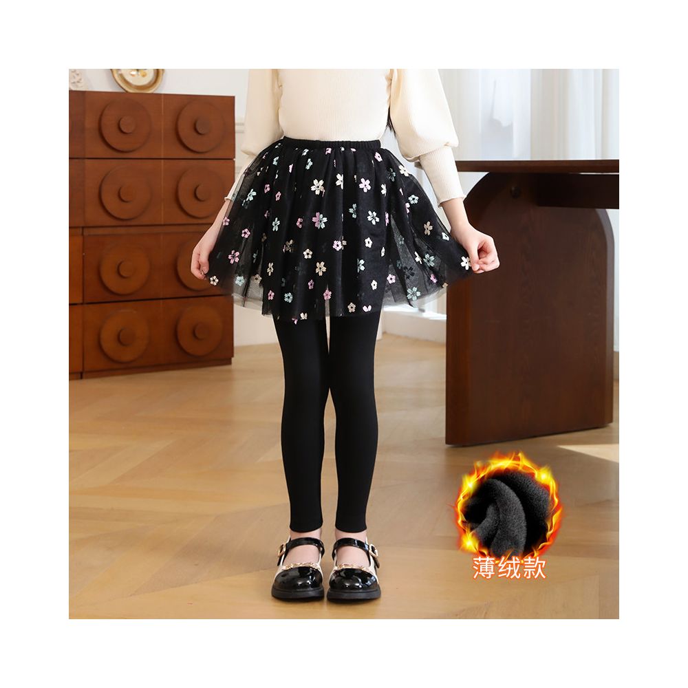 Girls fake two piece one piece skirt and pants for spring and autumn 2025 new children s winter clothing with fleece base skirt and pants for wearing thin fleece on the outside