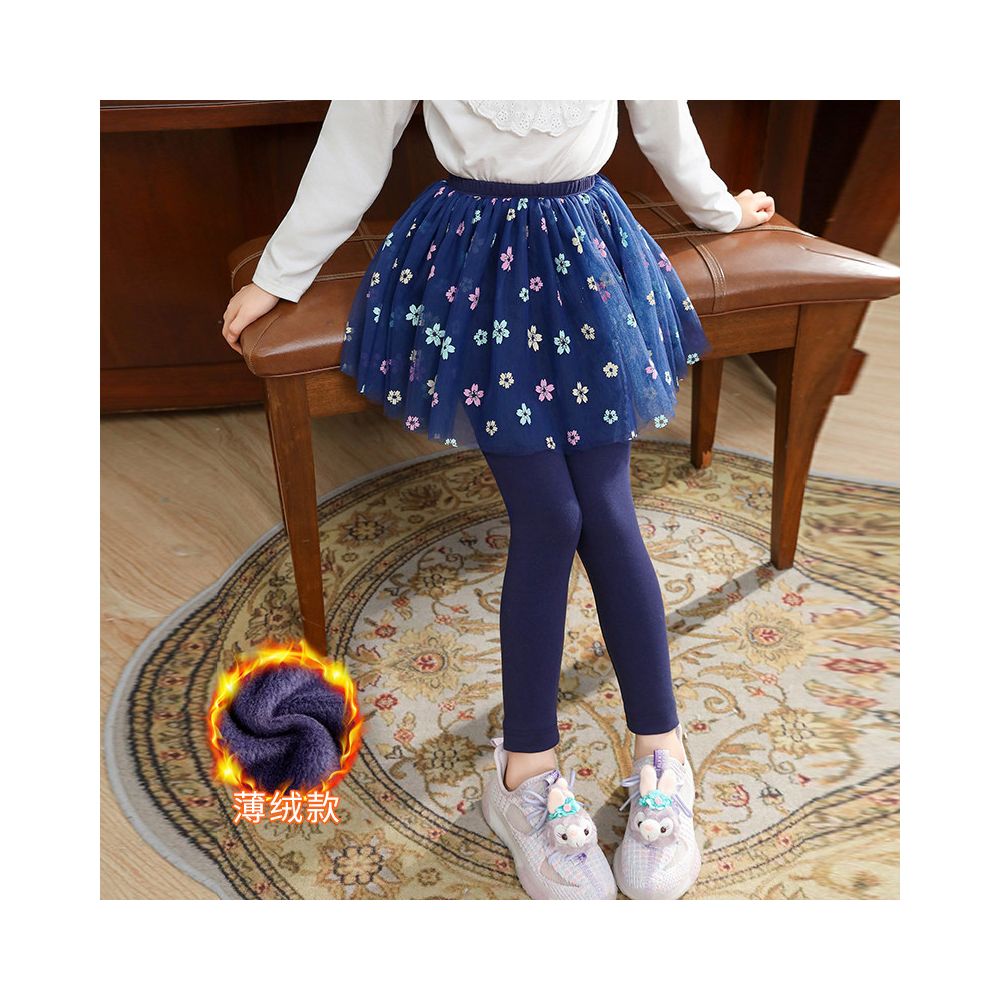 Girls fake two piece one piece skirt and pants for spring and autumn 2025 new children s winter clothing with fleece base skirt and pants for wearing thin fleece on the outside