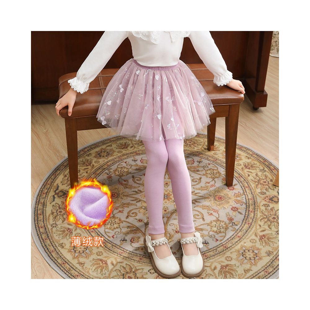 Girls fake two piece one piece skirt and pants for spring and autumn 2025 new children s winter clothing with fleece base skirt and pants for wearing thin fleece on the outside