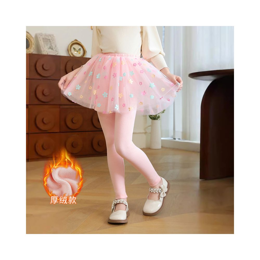 Girls fake two piece one piece skirt and pants for spring and autumn 2025 new children s winter clothing with fleece base skirt and pants for wearing thin fleece on the outside
