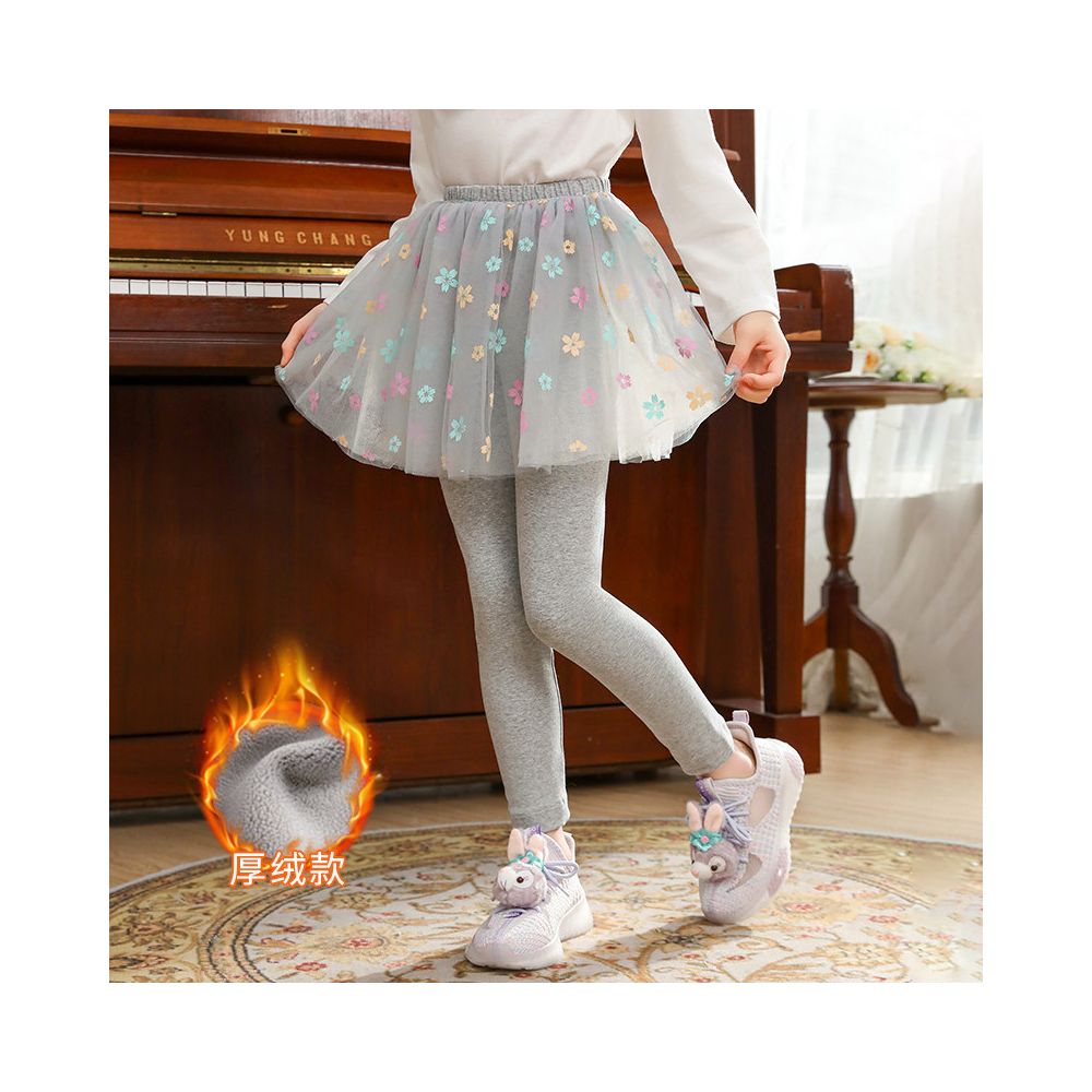 Girls fake two piece one piece skirt and pants for spring and autumn 2025 new children s winter clothing with fleece base skirt and pants for wearing thin fleece on the outside
