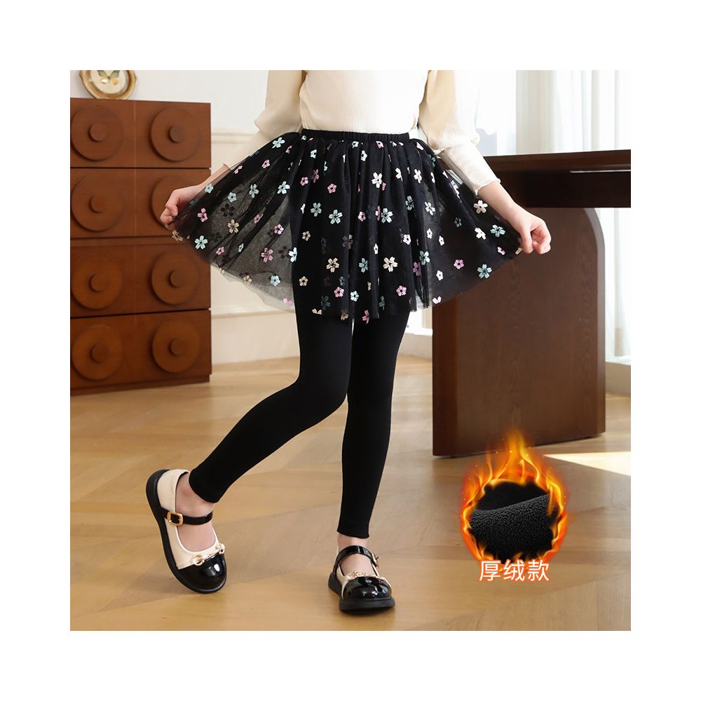 Girls fake two piece one piece skirt and pants for spring and autumn 2025 new children s winter clothing with fleece base skirt and pants for wearing thin fleece on the outside