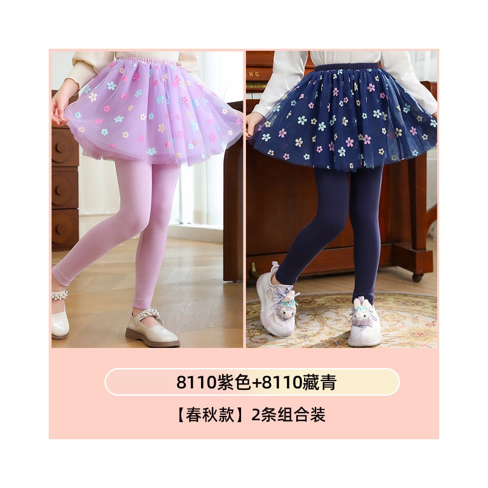 Girls fake two piece one piece skirt and pants for spring and autumn 2025 new children s winter clothing with fleece base skirt and pants for wearing thin fleece on the outside