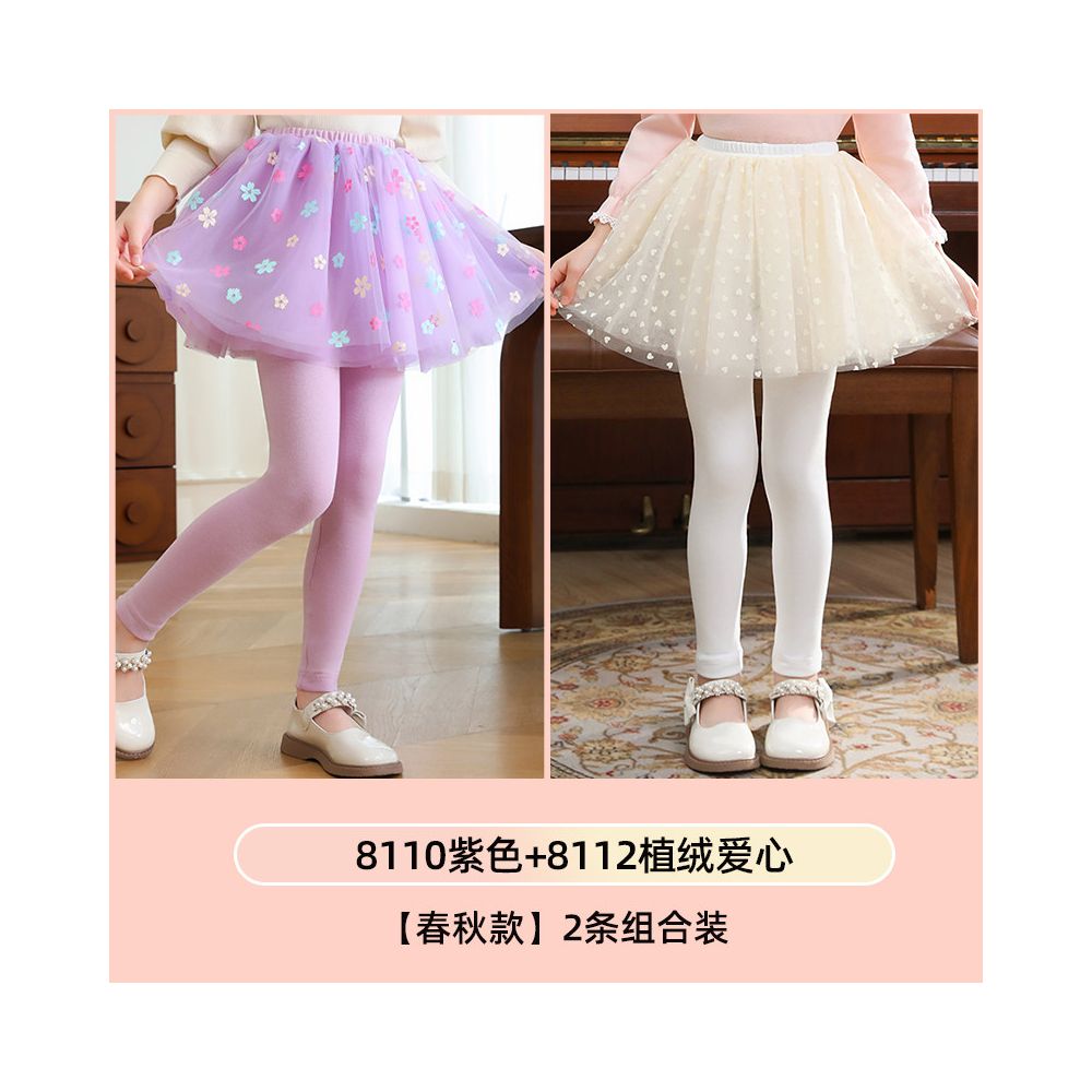 Girls fake two piece one piece skirt and pants for spring and autumn 2025 new children s winter clothing with fleece base skirt and pants for wearing thin fleece on the outside
