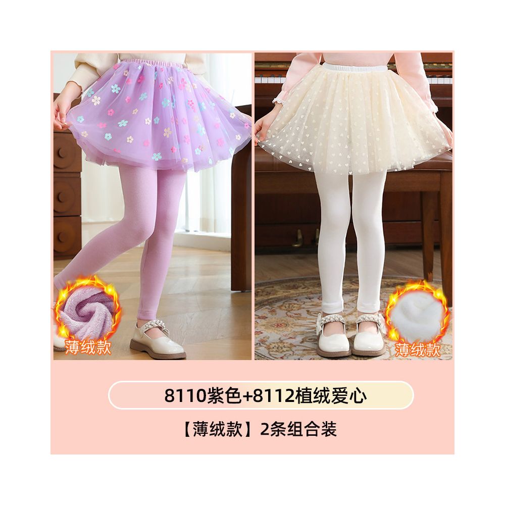 Girls fake two piece one piece skirt and pants for spring and autumn 2025 new children s winter clothing with fleece base skirt and pants for wearing thin fleece on the outside