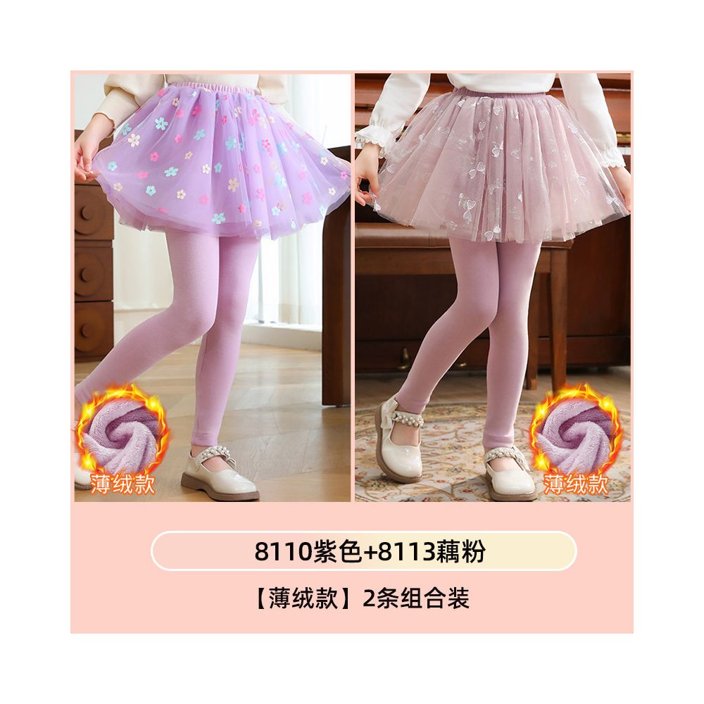 Girls fake two piece one piece skirt and pants for spring and autumn 2025 new children s winter clothing with fleece base skirt and pants for wearing thin fleece on the outside