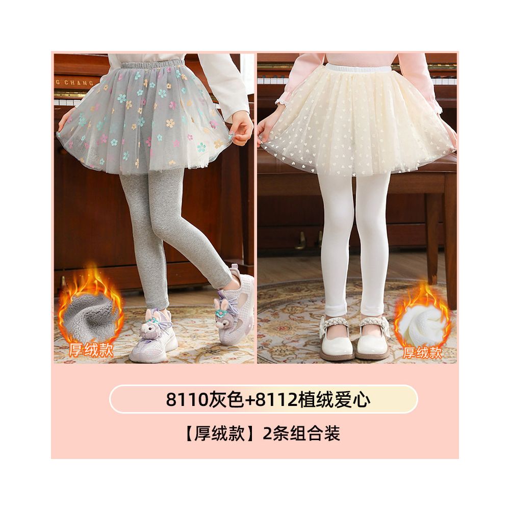 Girls fake two piece one piece skirt and pants for spring and autumn 2025 new children s winter clothing with fleece base skirt and pants for wearing thin fleece on the outside