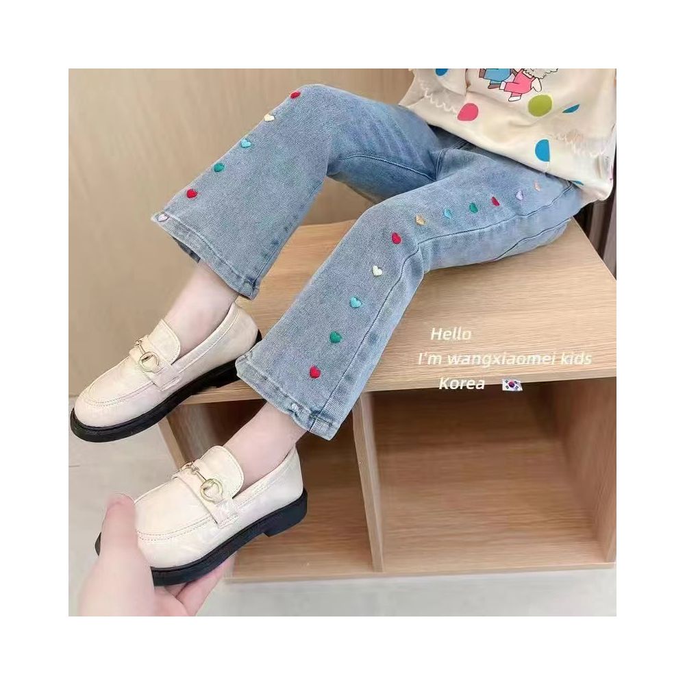 Children s denim bell bottoms 2025 Spring and Autumn style girls pants baby casual pants girls outdoor wear stylish thin style