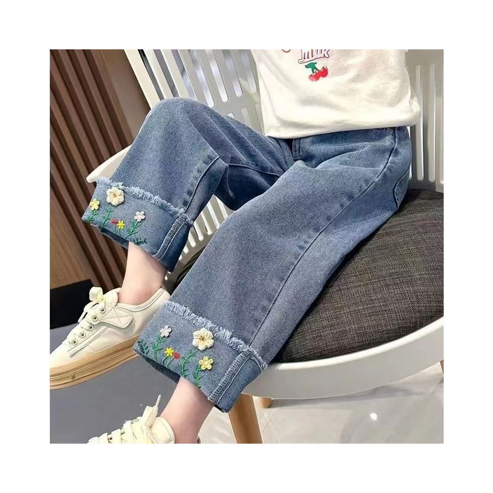 Children s denim bell bottoms 2025 Spring and Autumn style girls pants baby casual pants girls outdoor wear stylish thin style