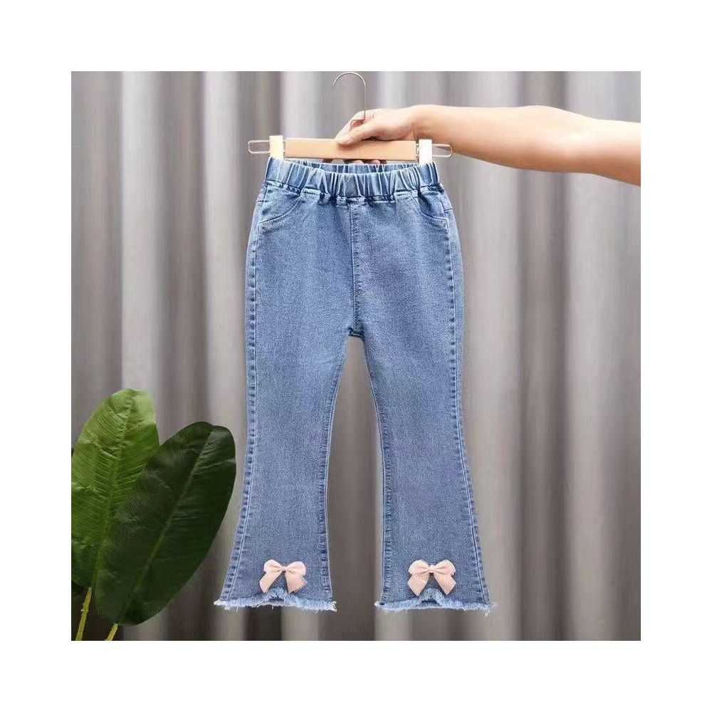 Children s denim bell bottoms 2025 Spring and Autumn style girls pants baby casual pants girls outdoor wear stylish thin style