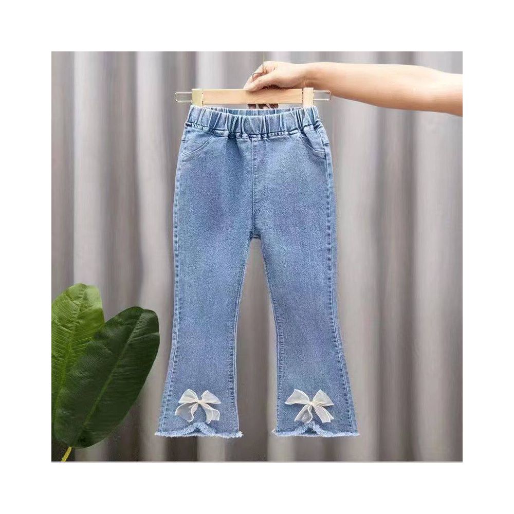 Children s denim bell bottoms 2025 Spring and Autumn style girls pants baby casual pants girls outdoor wear stylish thin style