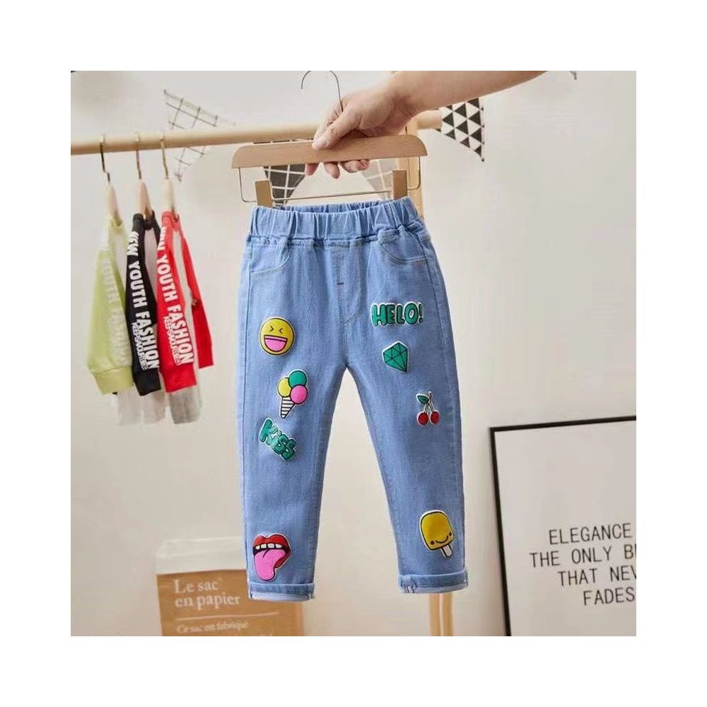Children s denim bell bottoms 2025 Spring and Autumn style girls pants baby casual pants girls outdoor wear stylish thin style