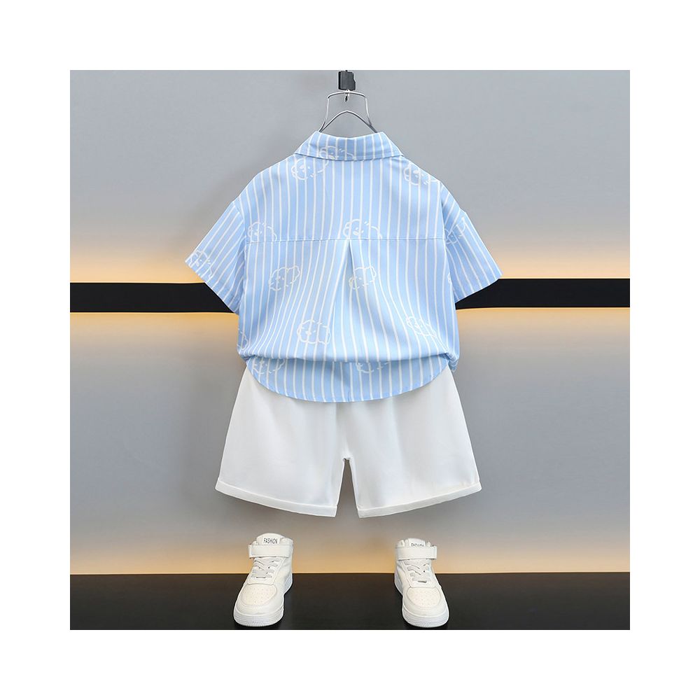 Boys Set Summer Baby Children s Wear Academy Wind Class Dress Performance Dress New Children s Short sleeved Shirt Three piece Set Trendy image 1