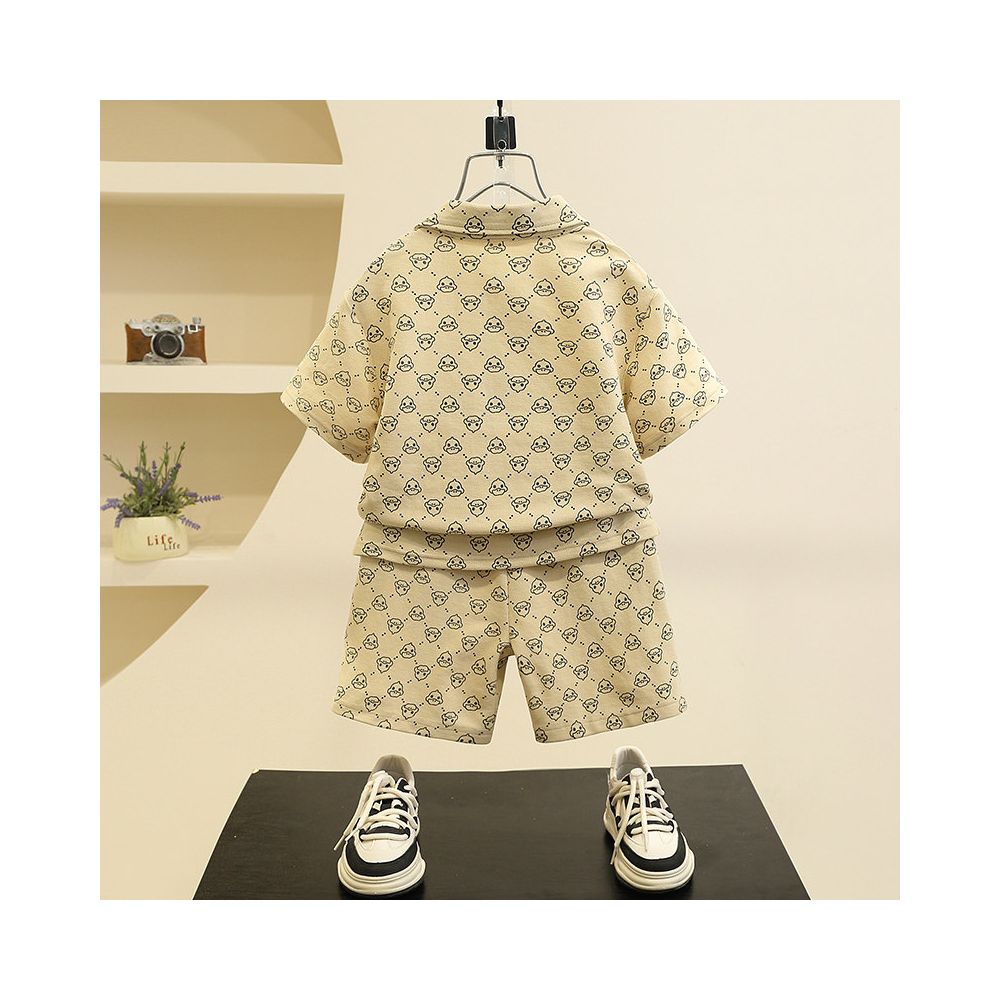 Boys summer set western style children s thin POLO shirt 2025 new fashionable baby short sleeved yellow duck clothes image 1
