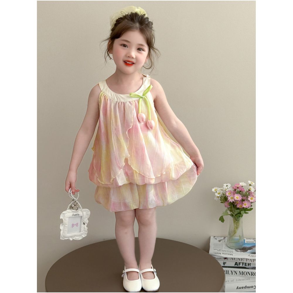 Girls summer set 2025 new style children s super beautiful summer clothes baby summer beautiful shorts two piece set thin image 1