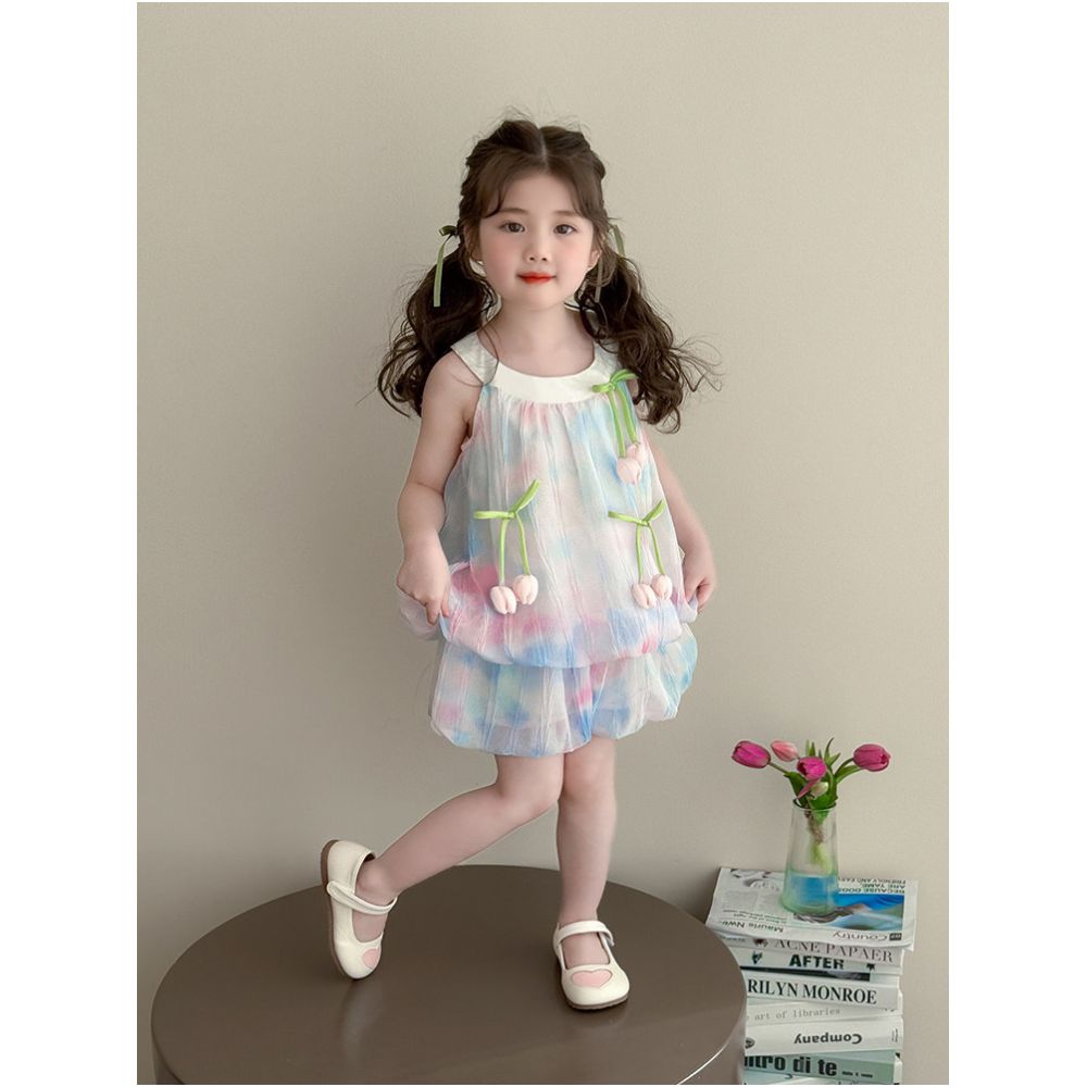 Girls summer set 2025 new style children s super beautiful summer clothes baby summer beautiful shorts two piece set thin image 2