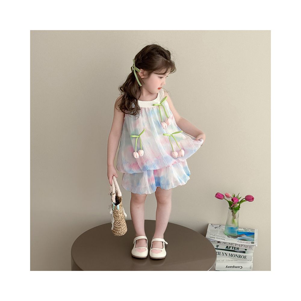 Girls summer set 2025 new style children s super beautiful summer clothes baby summer beautiful shorts two piece set thin