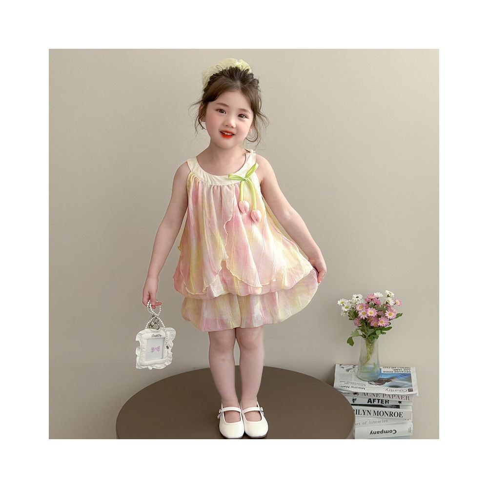 Girls summer set 2025 new style children s super beautiful summer clothes baby summer beautiful shorts two piece set thin