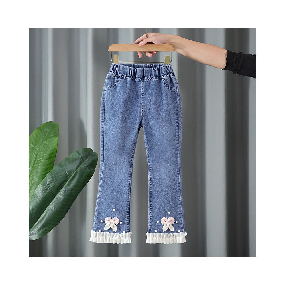 Girls jeans Spring and Autumn 2025 new style Western style children s Korean version baby middle aged children s spring clothes girls trumpet pants