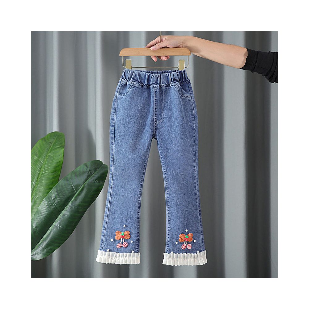 Girls jeans Spring and Autumn 2025 new style Western style children s Korean version baby middle aged children s spring clothes girls trumpet pants