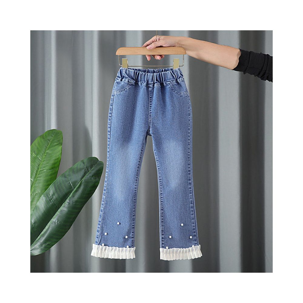 Girls jeans Spring and Autumn 2025 new style Western style children s Korean version baby middle aged children s spring clothes girls trumpet pants