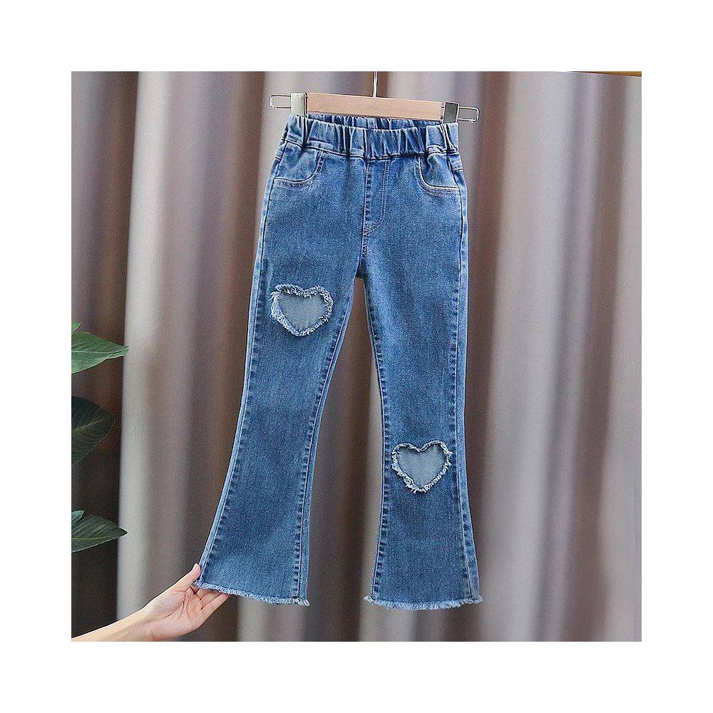 Elastic girls jeans for spring and autumn new styles for medium and large children girls children s fashion baby girls flared pants for autumn image 0