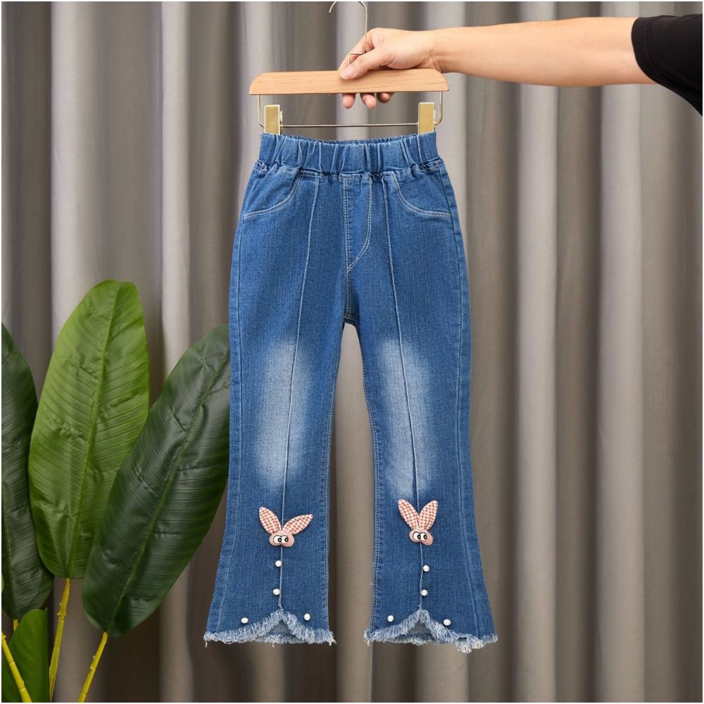 Elastic girls jeans for spring and autumn new styles for medium and large children girls children s fashion baby girls flared pants for autumn