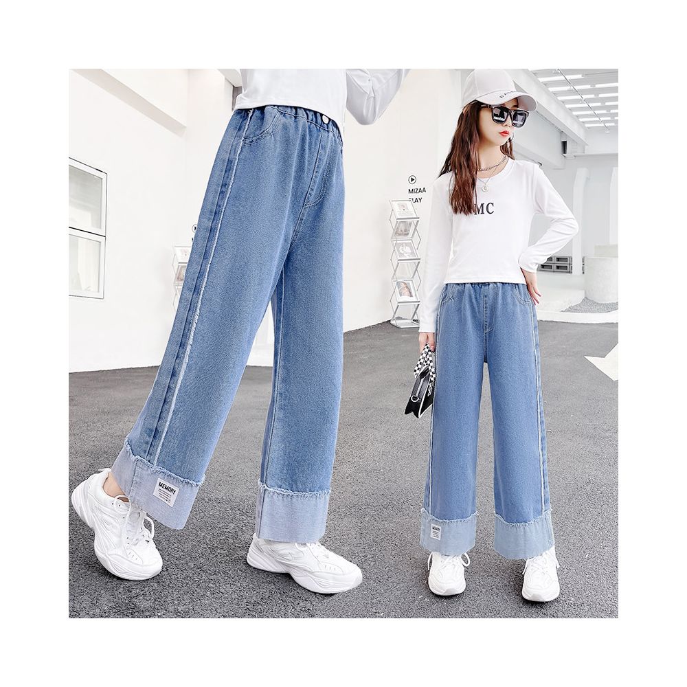 Elastic girls jeans for spring and autumn new styles for medium and large children girls children s fashion baby girls flared pants for autumn