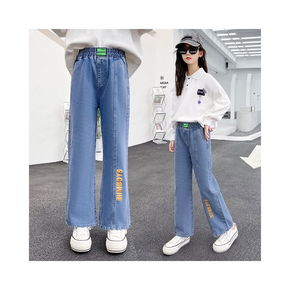 Elastic girls jeans for spring and autumn new styles for medium and large children girls children s fashion baby girls flared pants for autumn