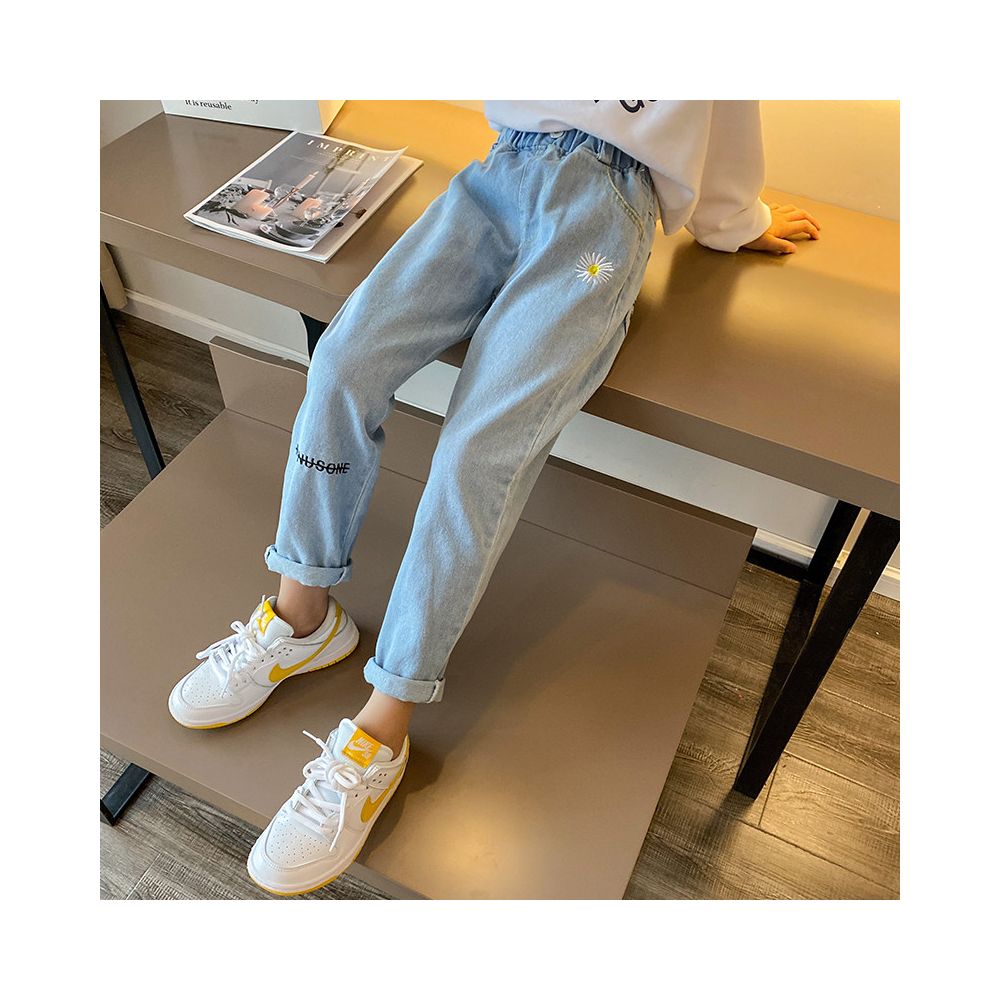 Elastic girls jeans for spring and autumn new styles for medium and large children girls children s fashion baby girls flared pants for autumn