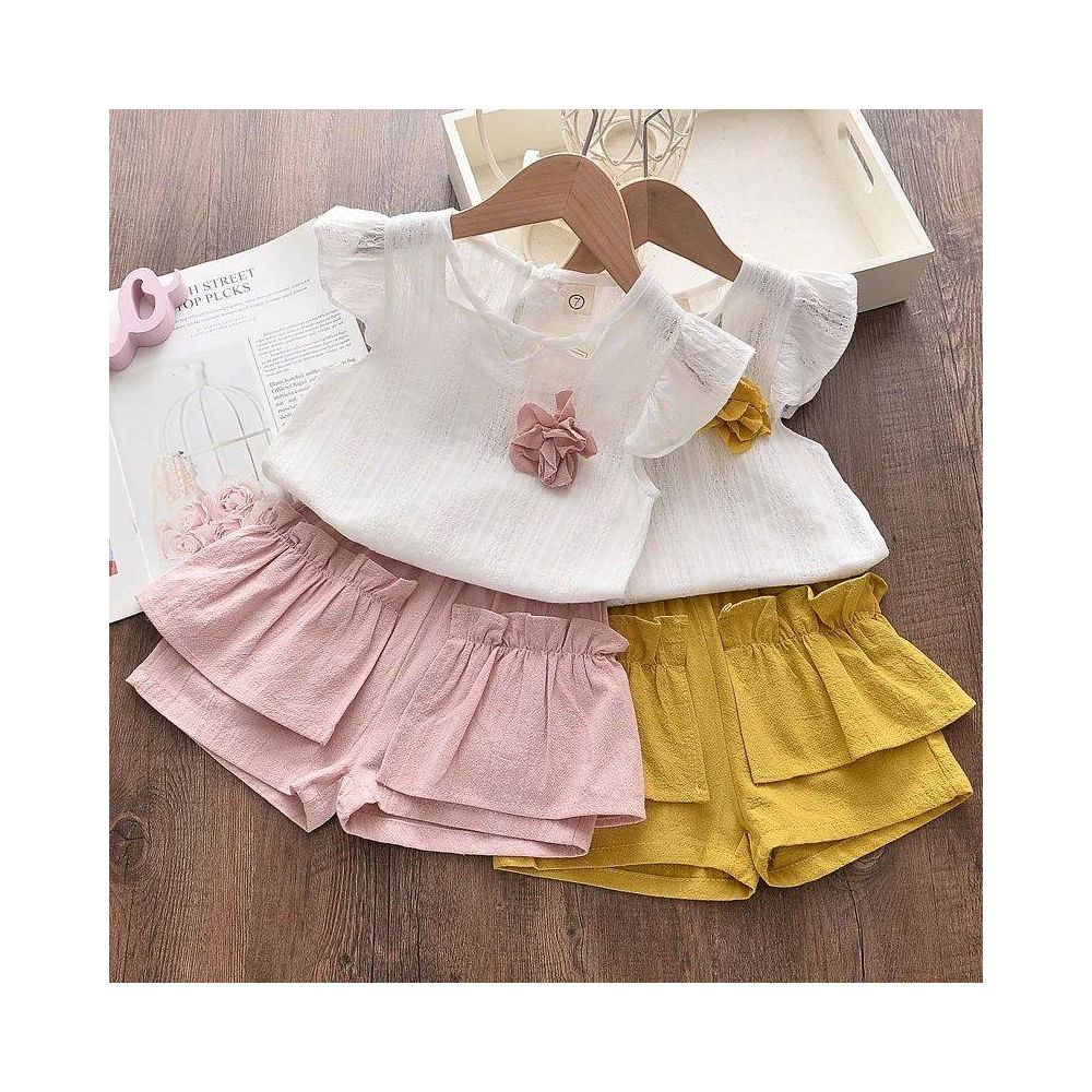 Kid Baby Girls Clothes Sets Summer Sleeveless ops Shorts Fas image 0