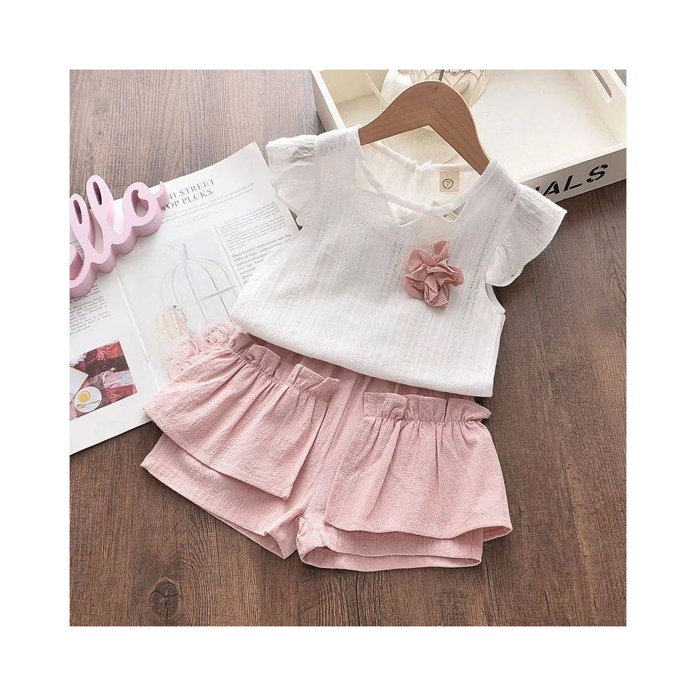 Kid Baby Girls Clothes Sets Summer Sleeveless ops Shorts Fas image 1