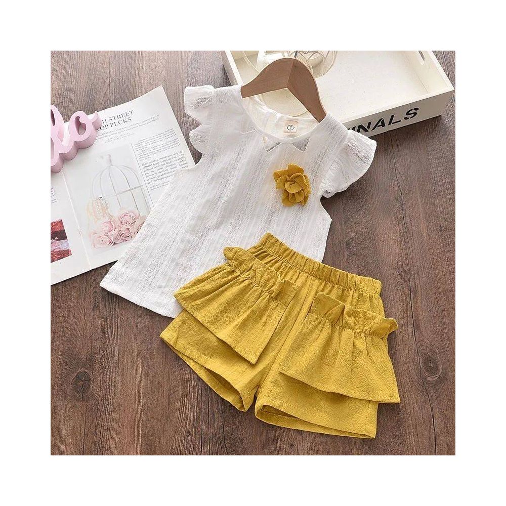 Kid Baby Girls Clothes Sets Summer Sleeveless ops Shorts Fas image 3