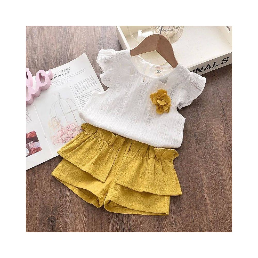 Kid Baby Girls Clothes Sets Summer Sleeveless ops Shorts Fas image 4