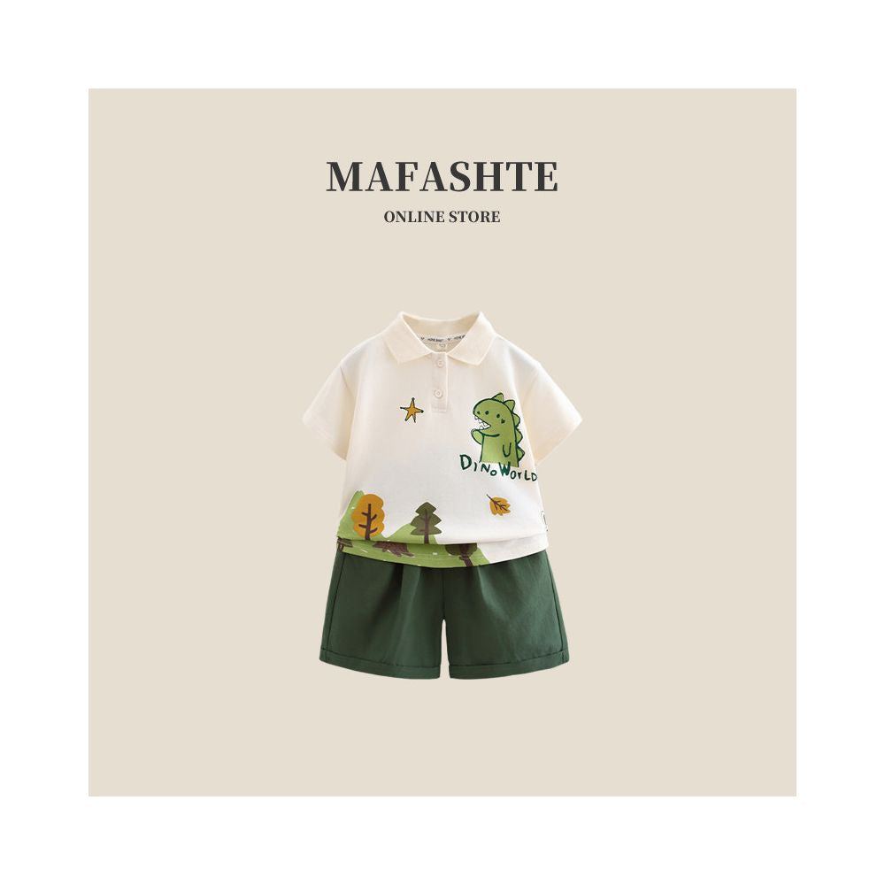Boys Short Sleeve Set 2025 New Children s Summer Clothes Baby Summer Clothes Korean Edition Western Trendy POLO Two Piece Set
