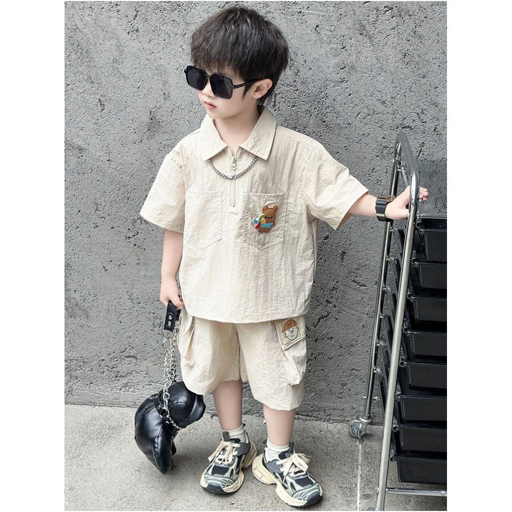 Boys Summer Short sleeved Set 2025 New Fashionable Children s Wear Sports Polo Shirt Boys Summer Fashion Clothes image 1