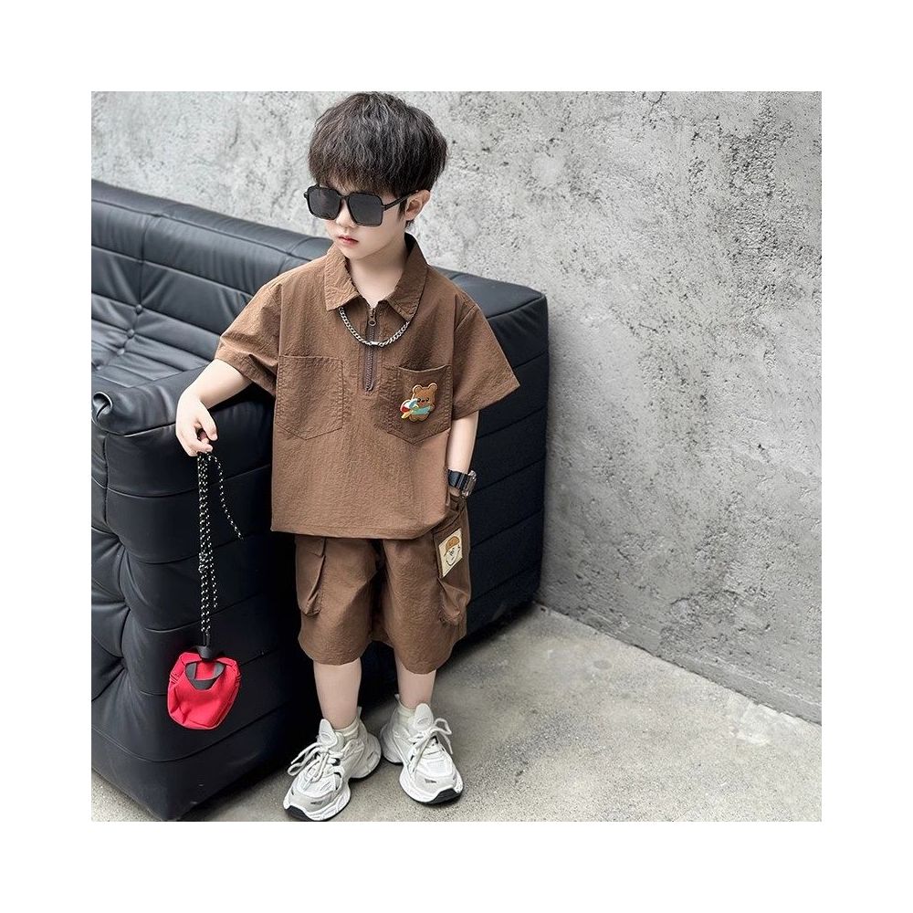 Boys Summer Short sleeved Set 2025 New Fashionable Children s Wear Sports Polo Shirt Boys Summer Fashion Clothes
