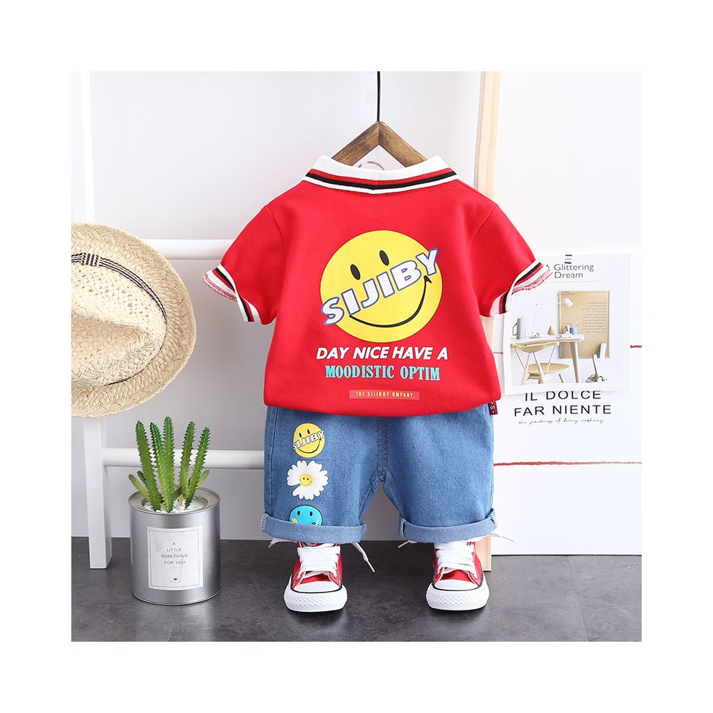 Boys cartoon short sleeved set summer 2020 new item boys baby collar polo shirt children s T shirt two piece set trendy image 3