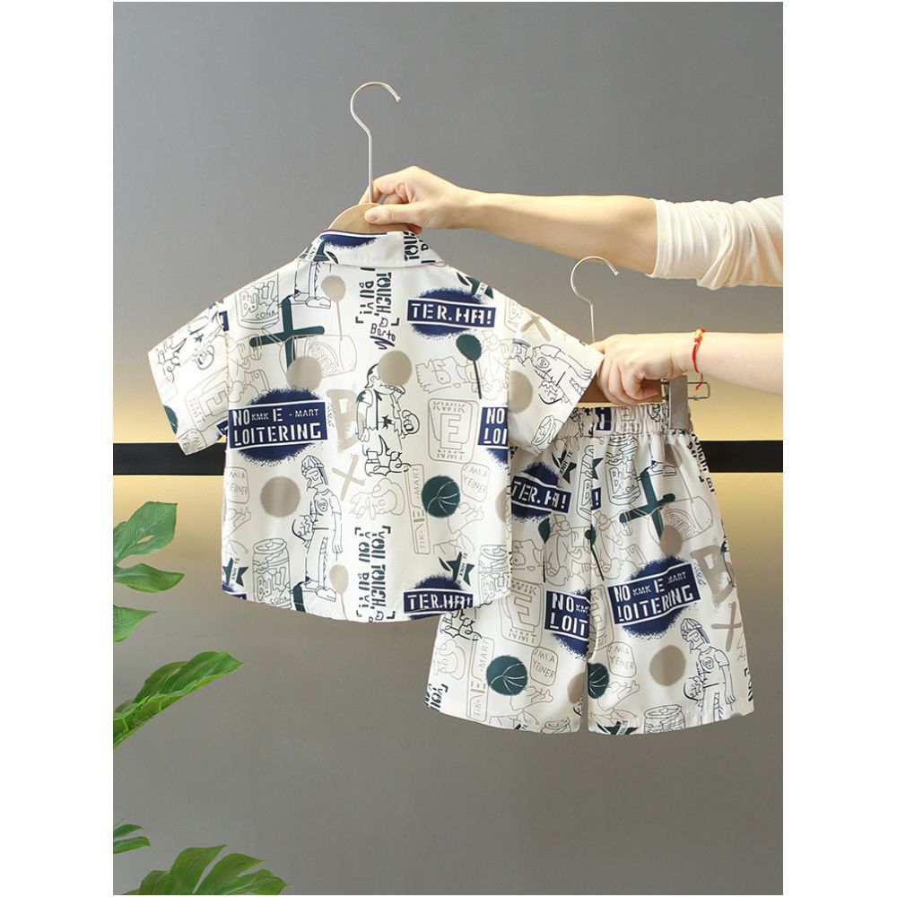 Boys summer short sleeved shirt set 2025 new style cool and stylish children s summer Korean version three piece set trendy image 4