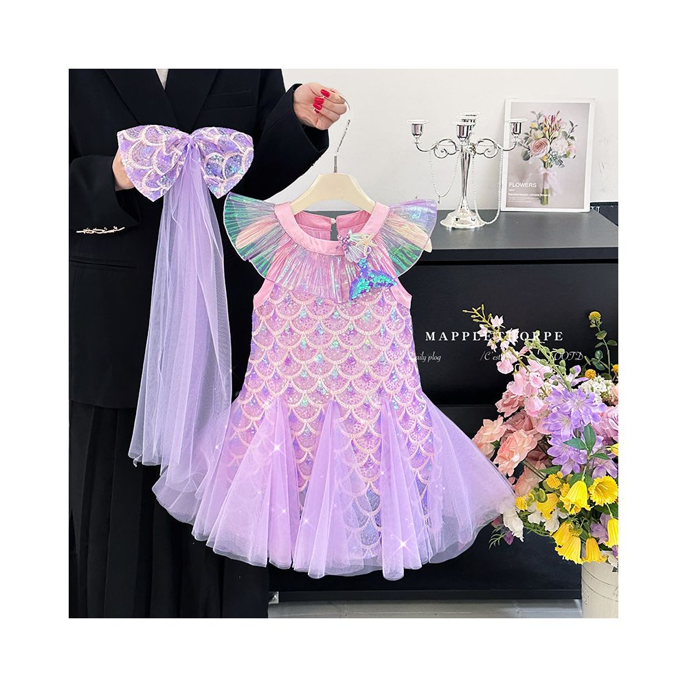 Korean version girls baby mermaid girl sequin fish tail skirt yarn skirt princess skirt