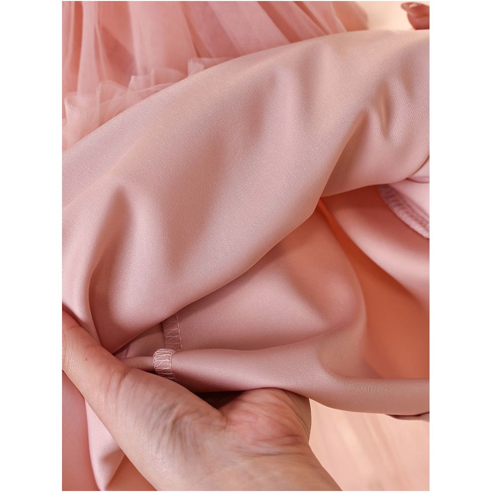 Girls dress summer dress 2025 summer new children s pink birthday dress bow mesh princess dress image 2