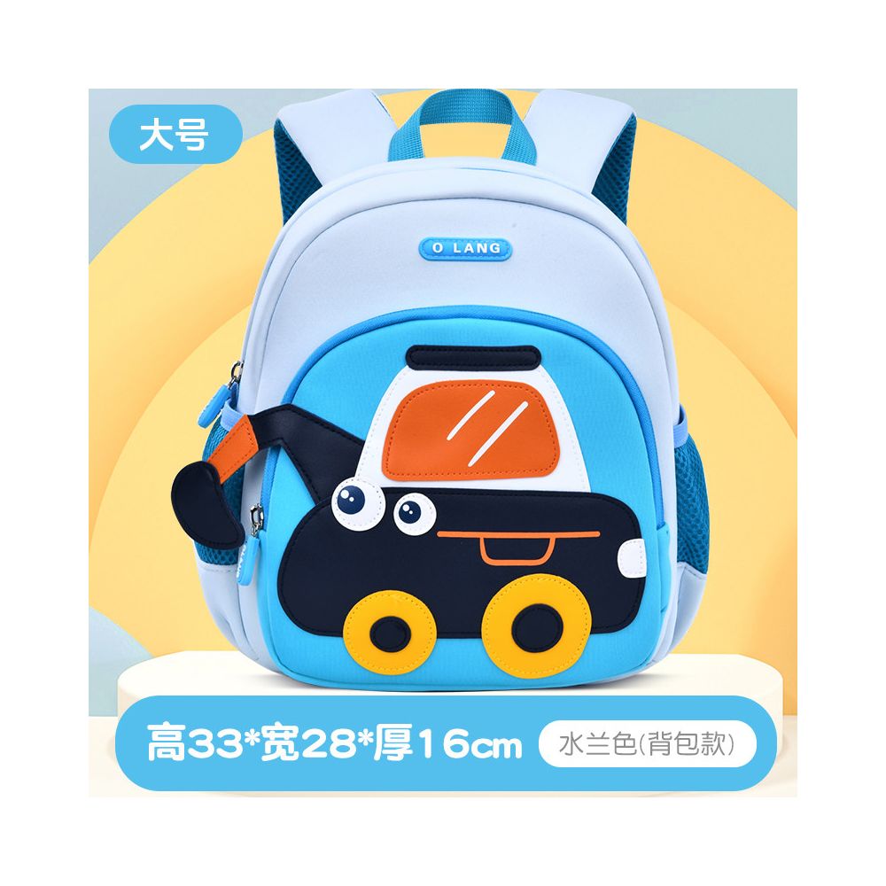 Olang Kindergarten backpack for children aged 1 6 cartoon excavator bucket bag ultra lightweight and large capacity backpack preschool anti lost backpack cute girl boy baby construction vehicle