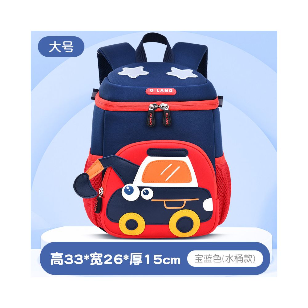 Olang Kindergarten backpack for children aged 1 6 cartoon excavator bucket bag ultra lightweight and large capacity backpack preschool anti lost backpack cute girl boy baby construction vehicle