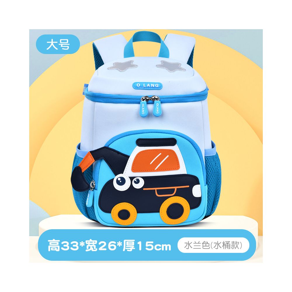 Olang Kindergarten backpack for children aged 1 6 cartoon excavator bucket bag ultra lightweight and large capacity backpack preschool anti lost backpack cute girl boy baby construction vehicle